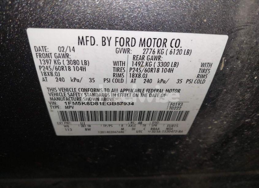 Photo 9 of 2014 Ford Explorer XLT (VIN 1FM5K8D81EGB57934)