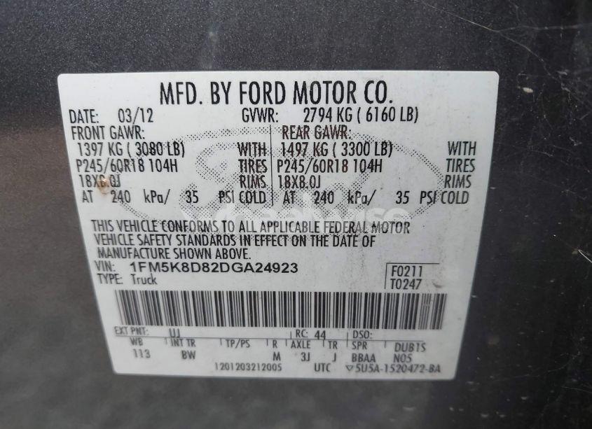 Photo 9 of 2013 Ford Explorer XLT (VIN 1FM5K8D82DGA24923)