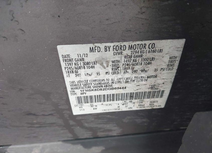 Photo 9 of 2013 Ford Explorer XLT (VIN 1FM5K8D82DGB69444)