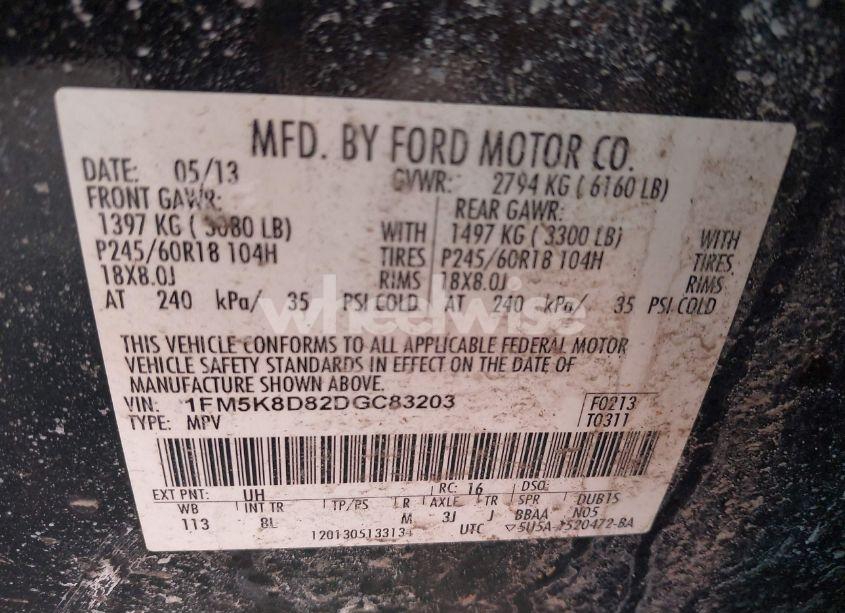 Photo 9 of 2013 Ford Explorer XLT (VIN 1FM5K8D82DGC83203)