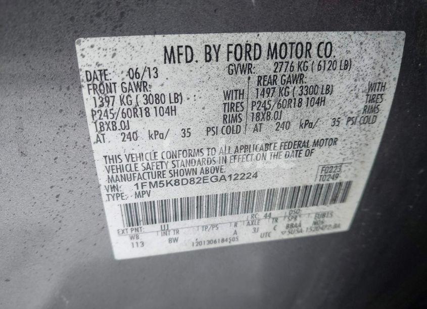 Photo 9 of 2014 Ford Explorer XLT (VIN 1FM5K8D82EGA12224)