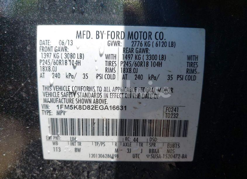 Photo 9 of 2014 Ford Explorer XLT (VIN 1FM5K8D82EGA16631)