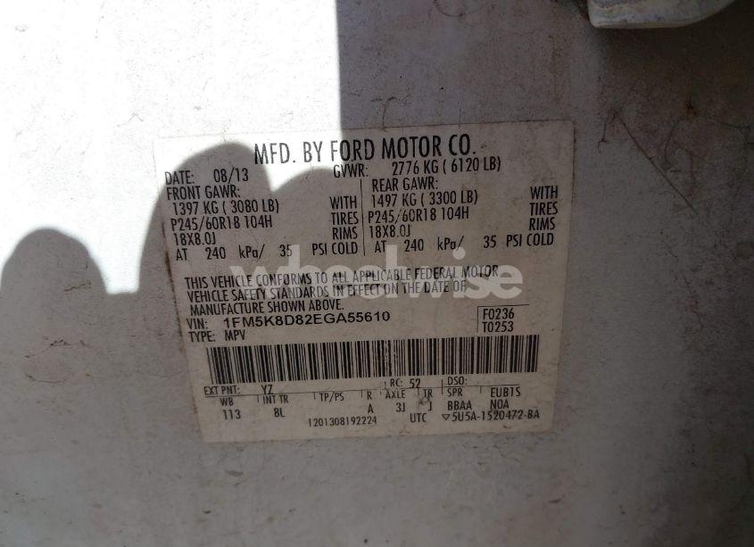 Photo 9 of 2014 Ford Explorer XLT (VIN 1FM5K8D82EGA55610)