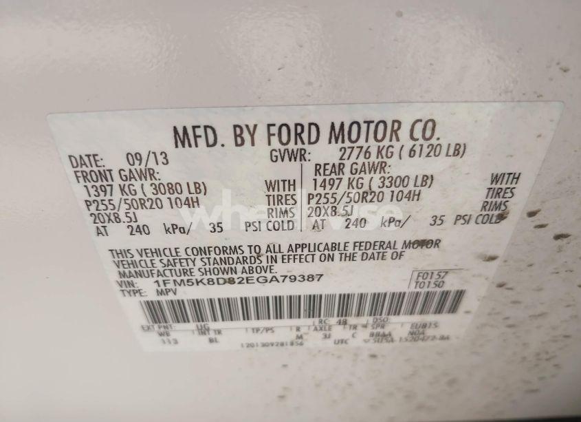 Photo 9 of 2014 Ford Explorer XLT (VIN 1FM5K8D82EGA79387)