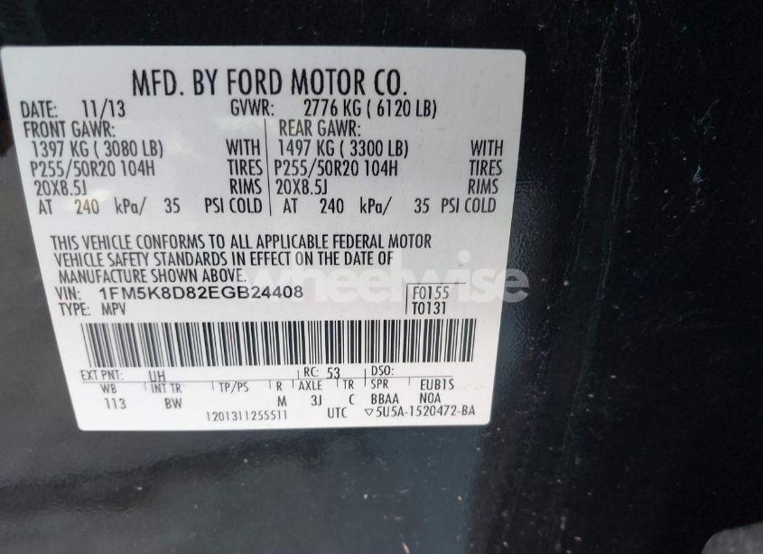 Photo 9 of 2014 Ford Explorer XLT (VIN 1FM5K8D82EGB24408)