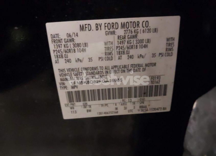 Photo 9 of 2015 Ford Explorer XLT (VIN 1FM5K8D82FGA16985)