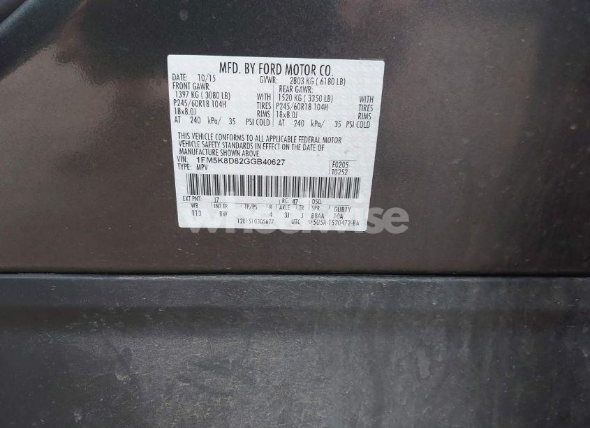 Photo 9 of 2016 Ford Explorer XLT (VIN 1FM5K8D82GGB40627)