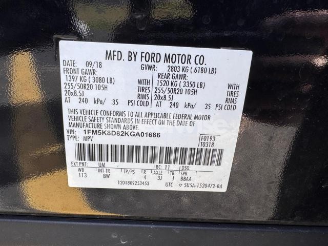 Photo 10 of 2019 FORD EXPLORER XLT (VIN 1FM5K8D82KGA01686)