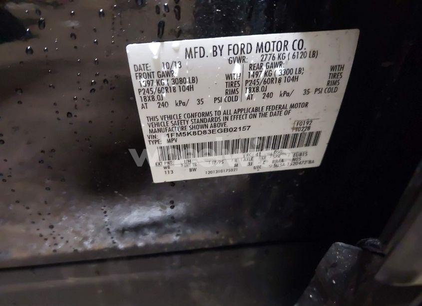 Photo 9 of 2014 Ford Explorer (VIN 1FM5K8D83EGB02157)