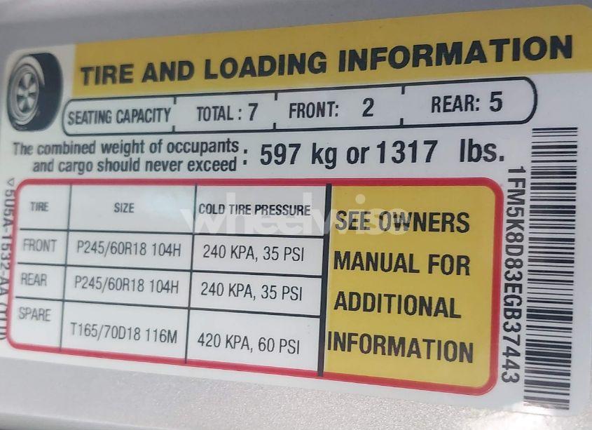 Photo 9 of 2014 Ford Explorer XLT (VIN 1FM5K8D83EGB37443)