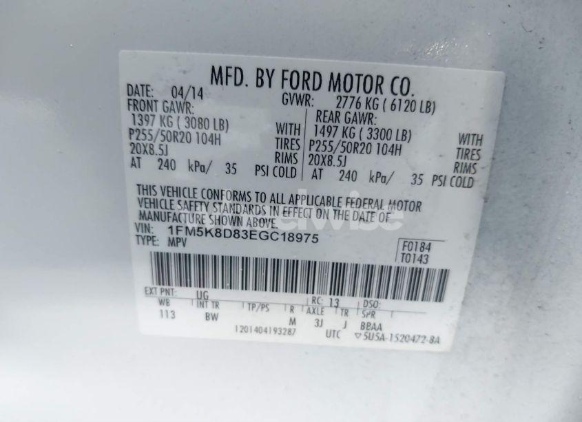 Photo 9 of 2014 Ford Explorer XLT (VIN 1FM5K8D83EGC18975)