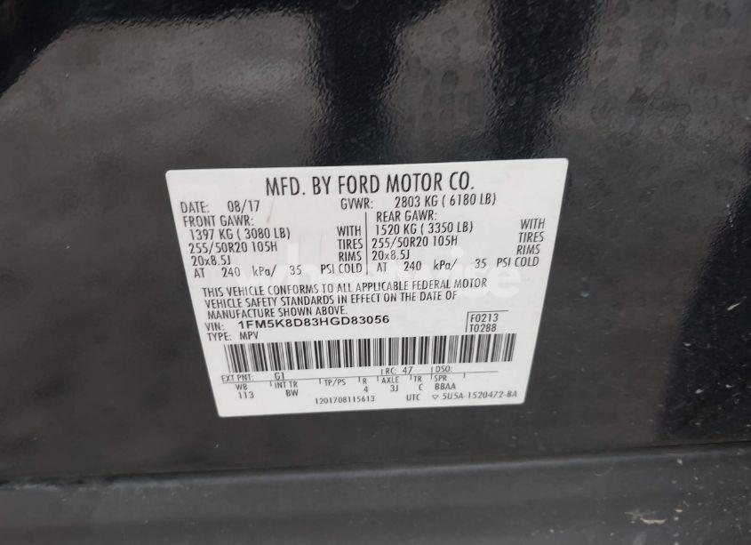 Photo 9 of 2017 Ford Explorer XLT (VIN 1FM5K8D83HGD83056)