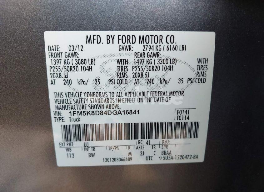 Photo 9 of 2013 Ford Explorer XLT (VIN 1FM5K8D84DGA16841)
