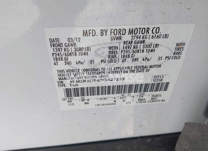 Photo 9 of 2013 Ford Explorer XLT (VIN 1FM5K8D84DGA27225)