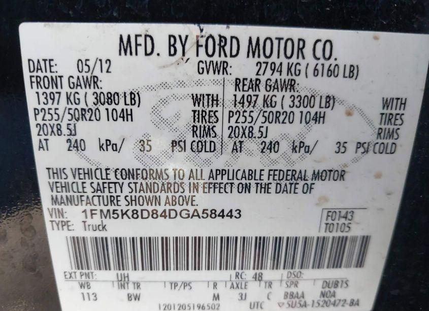 Photo 9 of 2013 Ford Explorer XLT (VIN 1FM5K8D84DGA58443)
