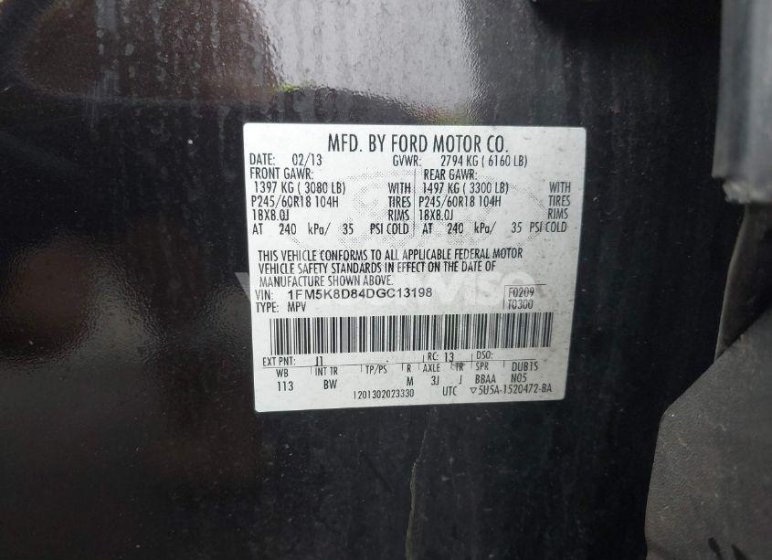 Photo 9 of 2013 Ford Explorer XLT (VIN 1FM5K8D84DGC13198)