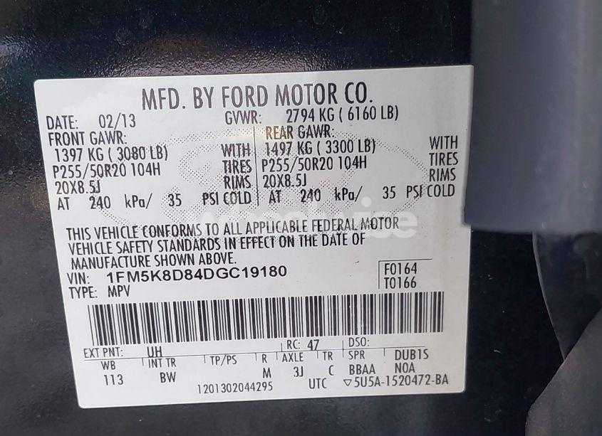 Photo 9 of 2013 Ford Explorer XLT (VIN 1FM5K8D84DGC19180)