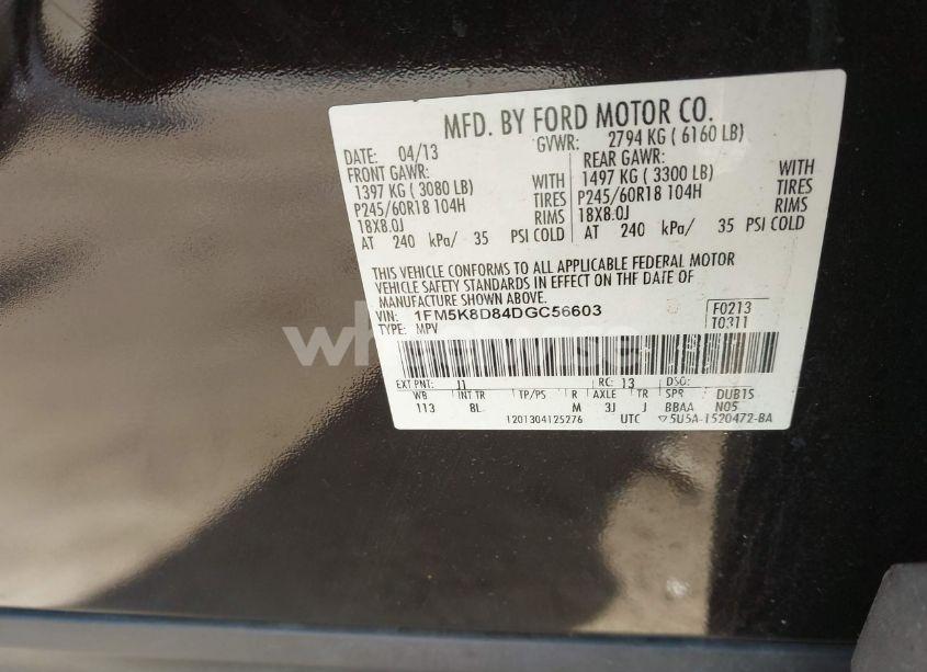 Photo 9 of 2013 Ford Explorer XLT (VIN 1FM5K8D84DGC56603)