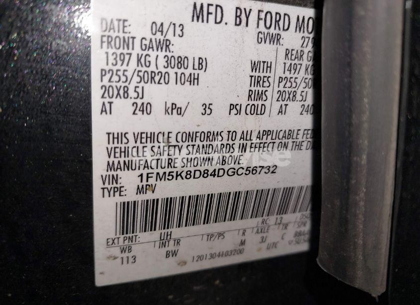 Photo 9 of 2013 Ford Explorer XLT (VIN 1FM5K8D84DGC56732)