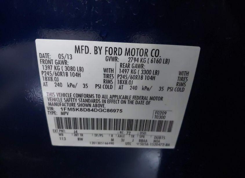 Photo 9 of 2013 Ford Explorer XLT (VIN 1FM5K8D84DGC86975)