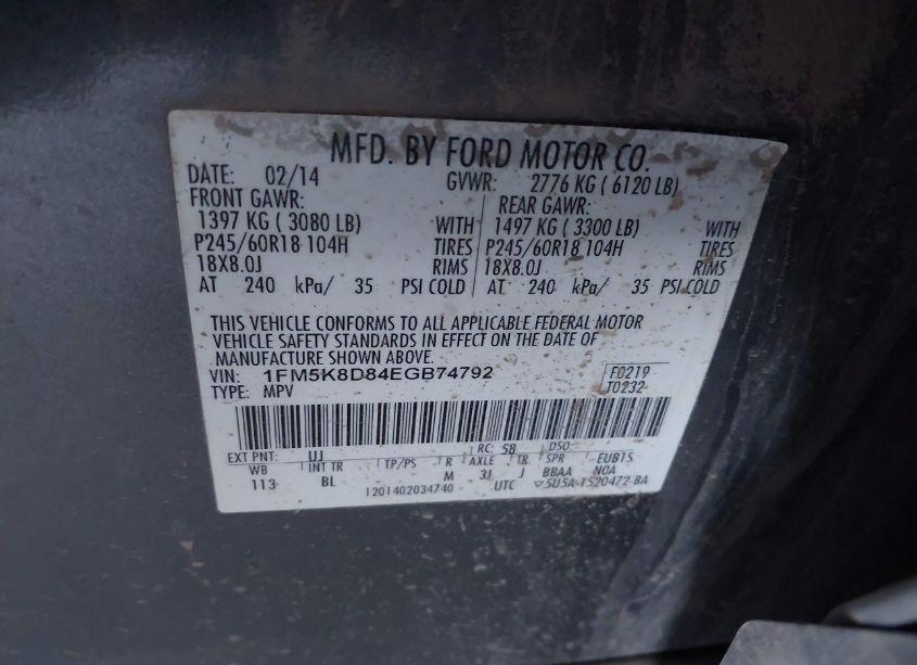 Photo 9 of 2014 Ford Explorer XLT (VIN 1FM5K8D84EGB74792)