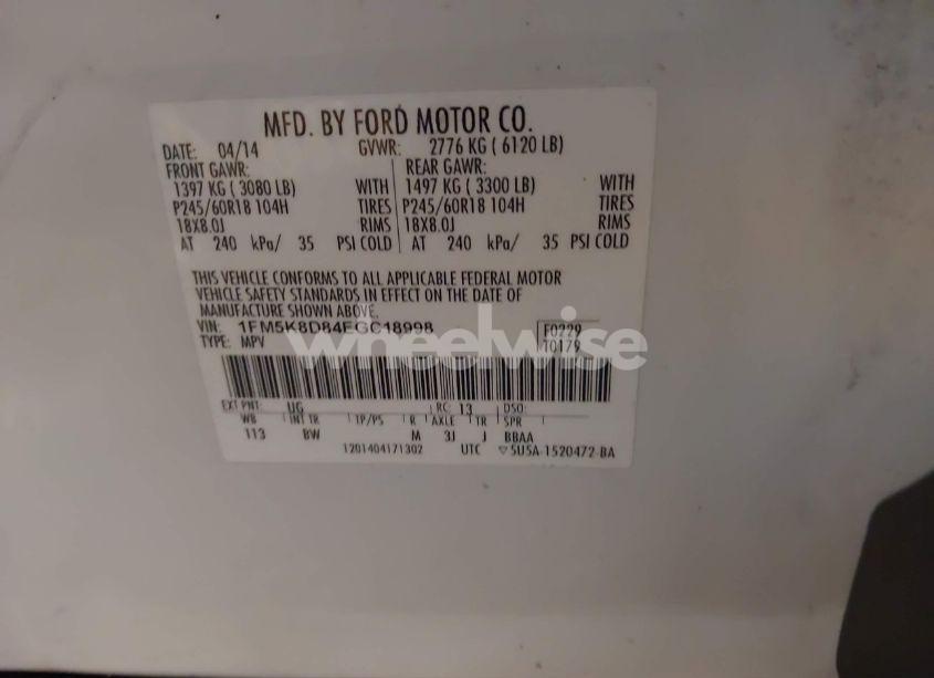 Photo 9 of 2014 Ford Explorer XLT (VIN 1FM5K8D84EGC18998)