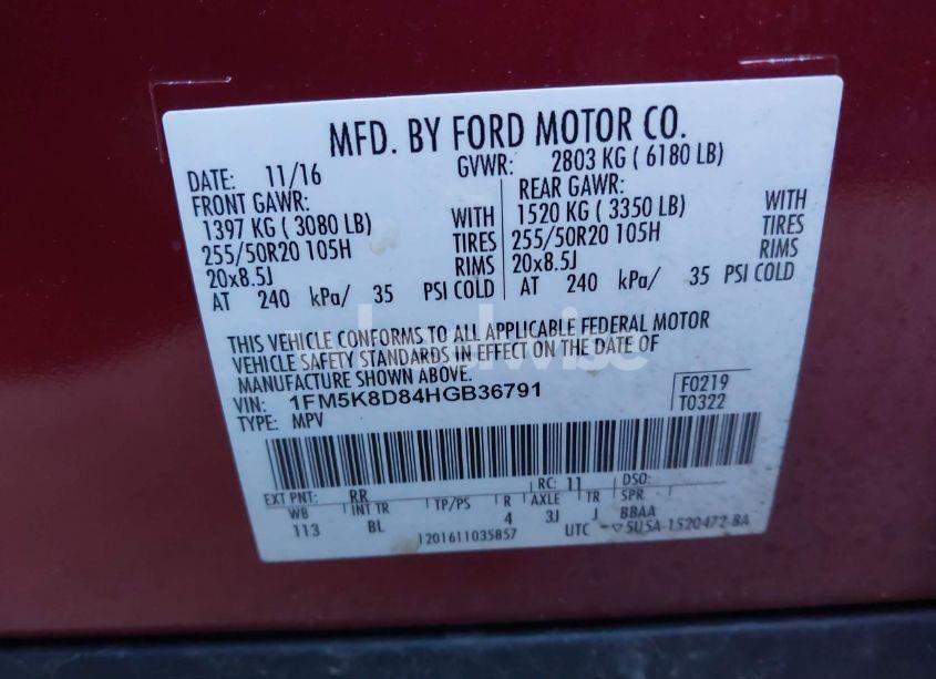 Photo 9 of 2017 Ford Explorer XLT (VIN 1FM5K8D84HGB36791)