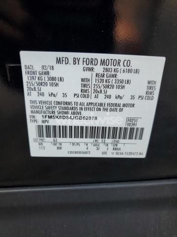 Photo 14 of 2018 FORD EXPLORER XLT (VIN 1FM5K8D84JGB02078)