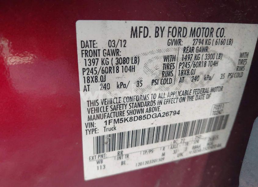 Photo 9 of 2013 Ford Explorer XLT (VIN 1FM5K8D85DGA26794)