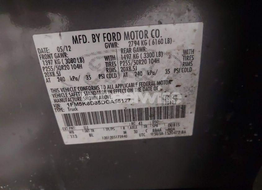 Photo 9 of 2013 Ford Explorer XLT (VIN 1FM5K8D85DGA58127)