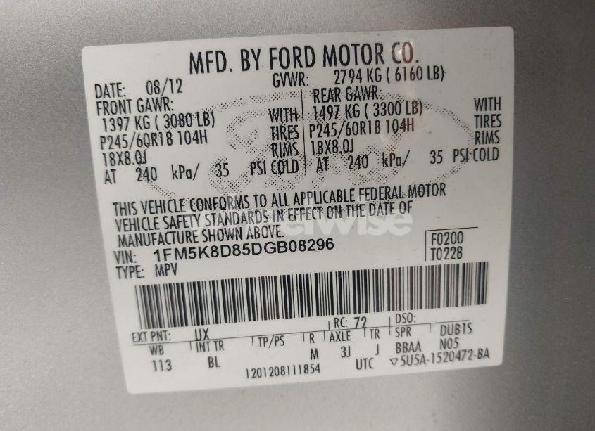 Photo 9 of 2013 Ford Explorer XLT (VIN 1FM5K8D85DGB08296)