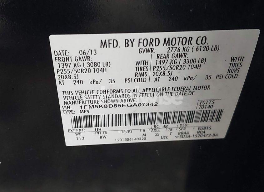 Photo 9 of 2014 Ford Explorer XLT (VIN 1FM5K8D85EGA07342)