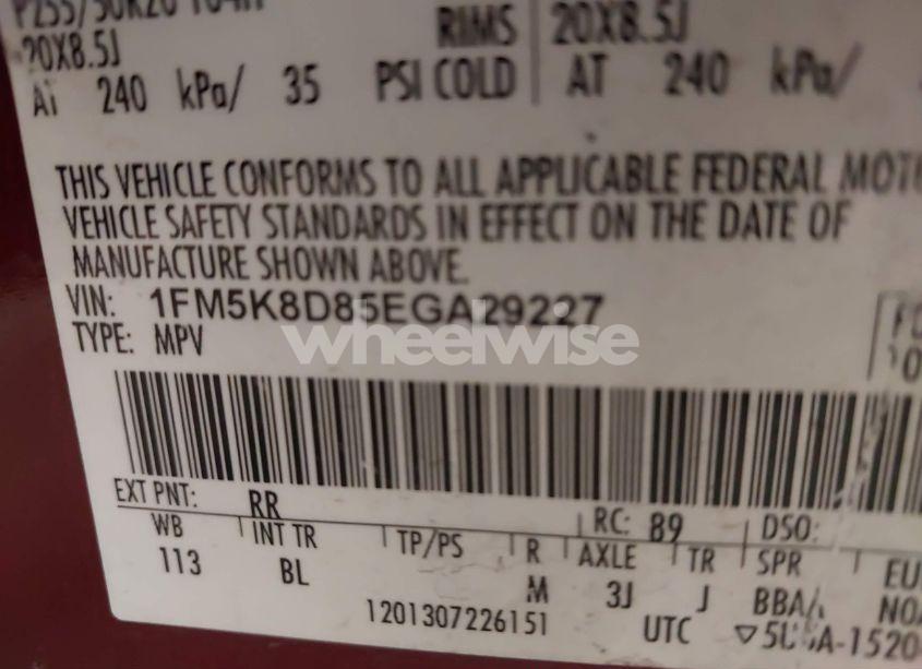 Photo 9 of 2014 Ford Explorer XLT (VIN 1FM5K8D85EGA29227)