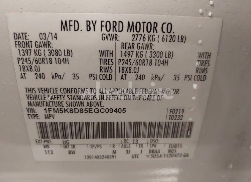 Photo 9 of 2014 Ford Explorer XLT (VIN 1FM5K8D85EGC09405)