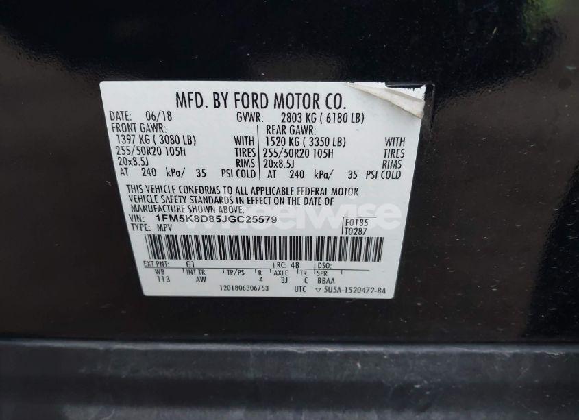 Photo 9 of 2018 Ford Explorer XLT (VIN 1FM5K8D85JGC25579)