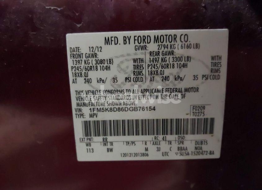 Photo 9 of 2013 Ford Explorer XLT (VIN 1FM5K8D86DGB76154)