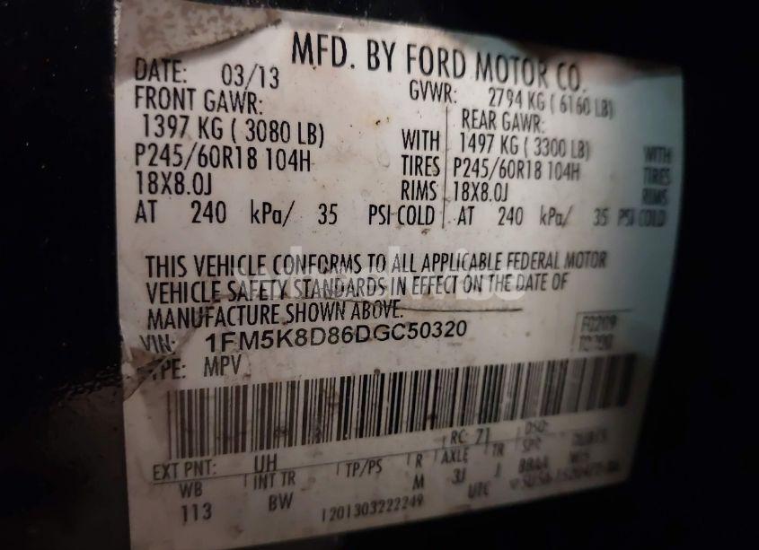 Photo 9 of 2013 Ford Explorer XLT (VIN 1FM5K8D86DGC50320)