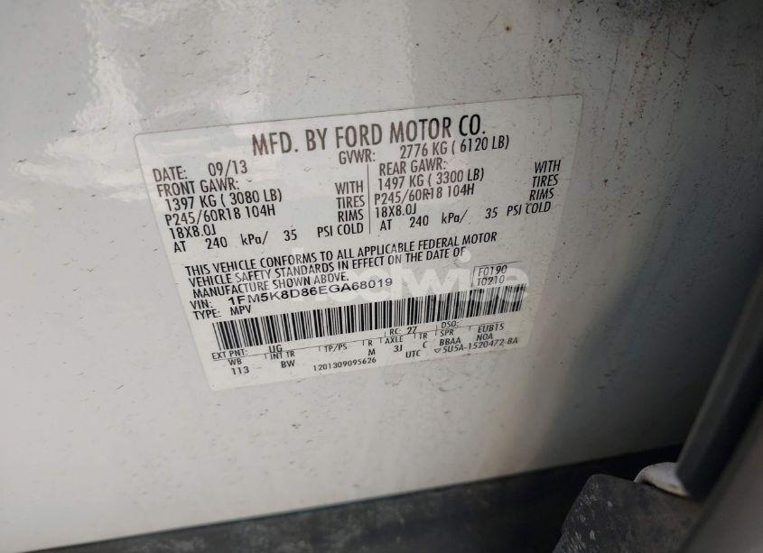 Photo 9 of 2014 Ford Explorer XLT (VIN 1FM5K8D86EGA68019)