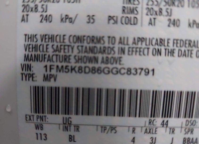 Photo 9 of 2016 Ford Explorer XLT (VIN 1FM5K8D86GGC83791)