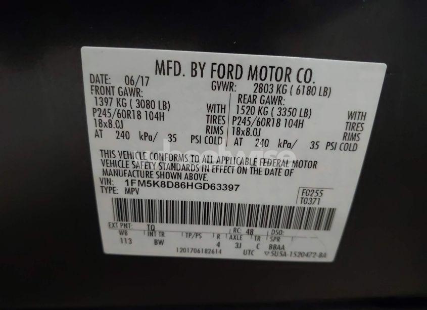 Photo 9 of 2017 Ford Explorer XLT (VIN 1FM5K8D86HGD63397)