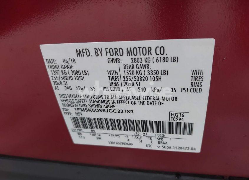 Photo 9 of 2018 Ford Explorer XLT (VIN 1FM5K8D86JGC23789)