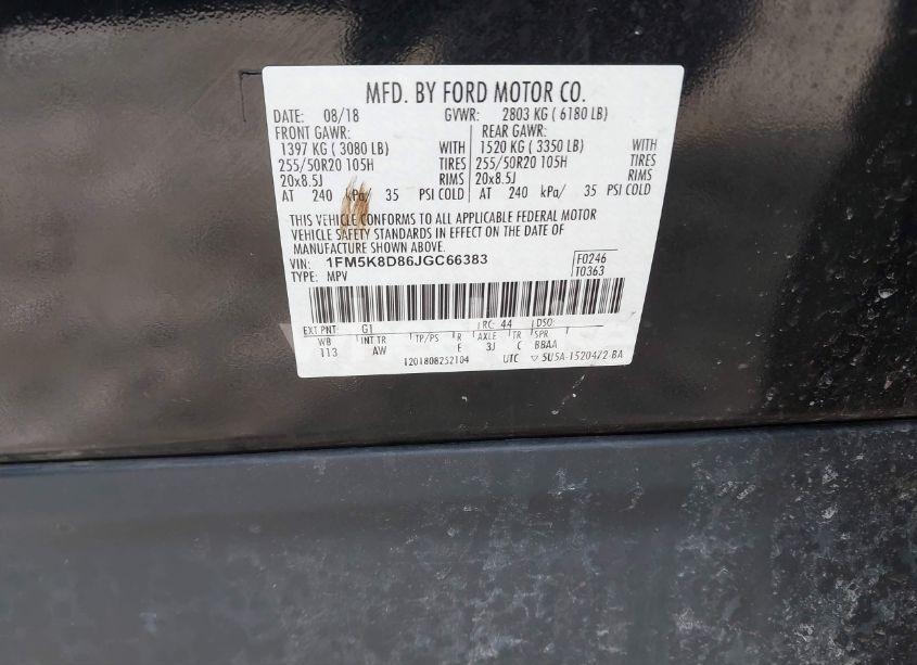 Photo 9 of 2018 Ford Explorer XLT (VIN 1FM5K8D86JGC66383)