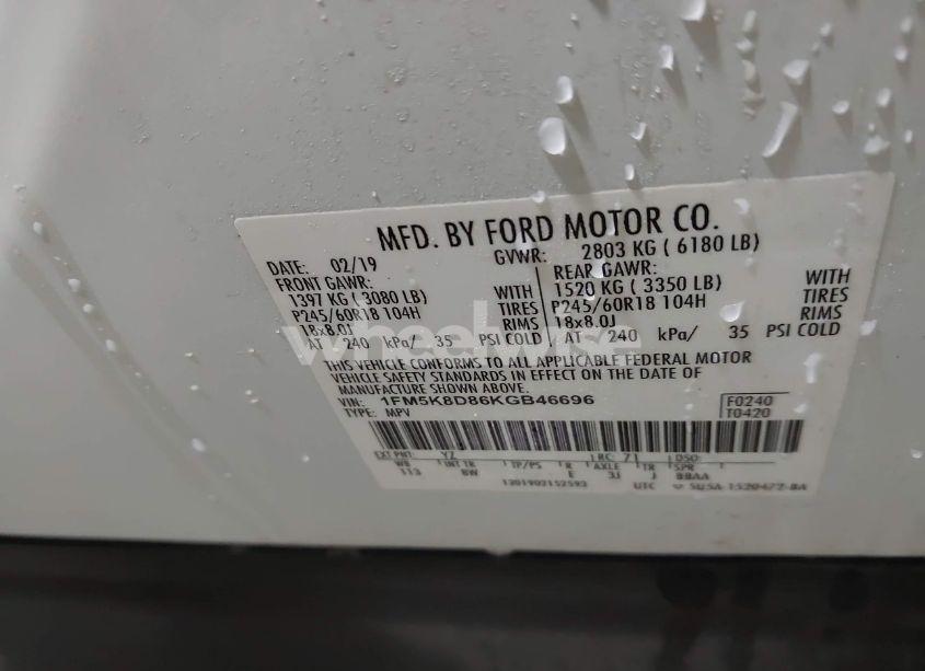 Photo 9 of 2019 Ford Explorer XLT (VIN 1FM5K8D86KGB46696)