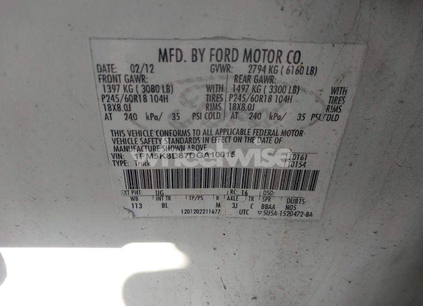 Photo 9 of 2013 Ford Explorer XLT (VIN 1FM5K8D87DGA10015)