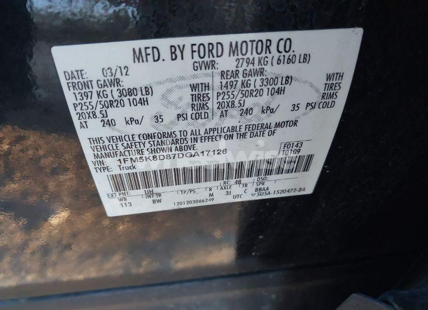 Photo 9 of 2013 Ford Explorer XLT (VIN 1FM5K8D87DGA17126)