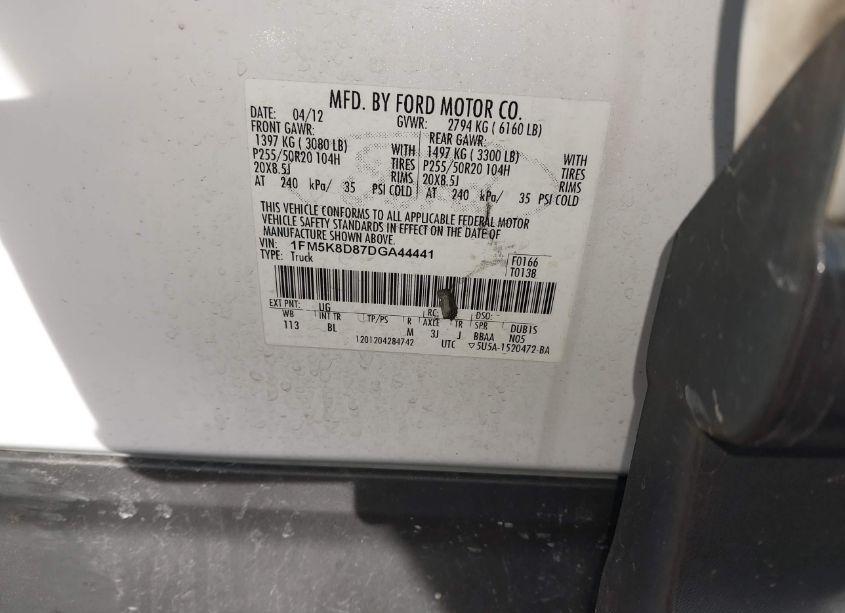 Photo 9 of 2013 Ford Explorer XLT (VIN 1FM5K8D87DGA44441)