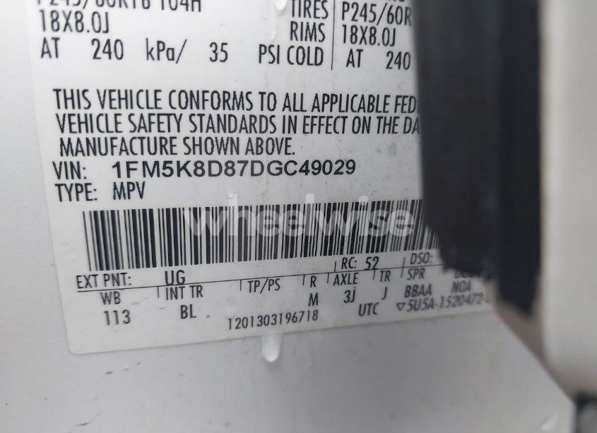 Photo 9 of 2013 Ford Explorer XLT (VIN 1FM5K8D87DGC49029)