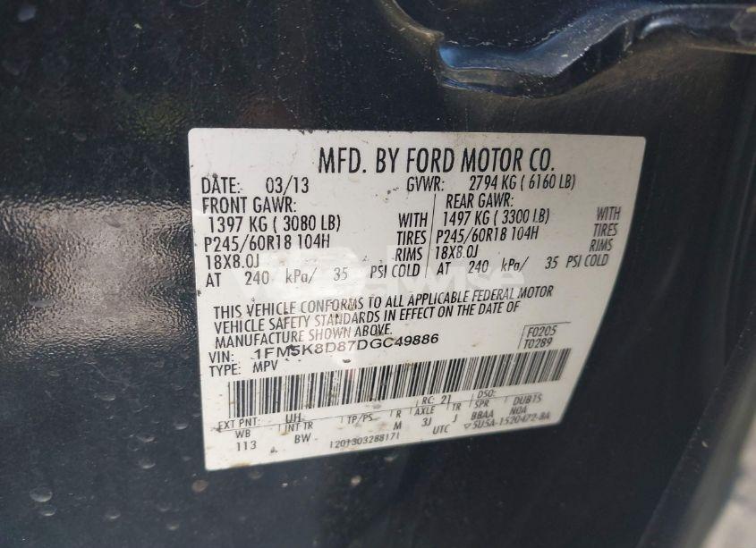 Photo 9 of 2013 Ford Explorer XLT (VIN 1FM5K8D87DGC49886)