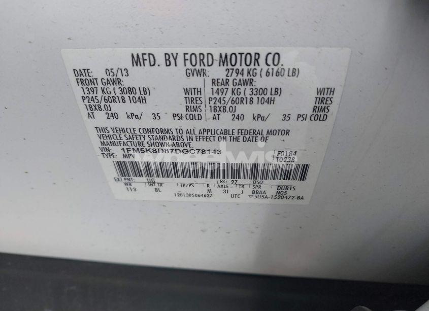 Photo 9 of 2013 Ford Explorer XLT (VIN 1FM5K8D87DGC78143)