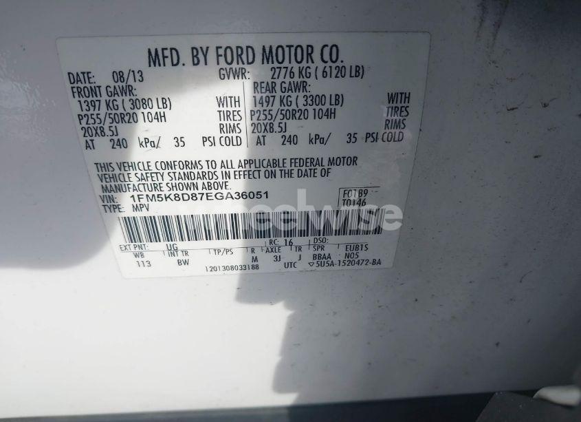 Photo 9 of 2014 Ford Explorer XLT (VIN 1FM5K8D87EGA36051)